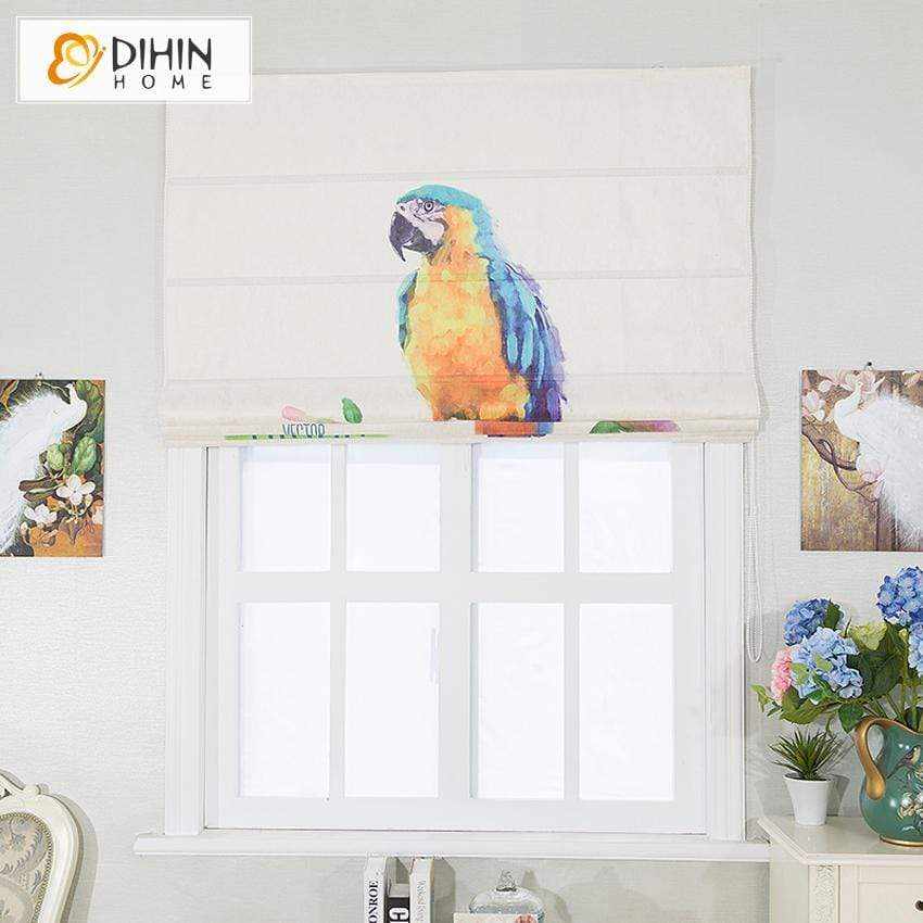 DIHIN HOME Watercolor Bird Printed Roman Shades,Easy Install Washable Curtains ,Customized Window Curtain Drape, 24"W X 64" Roman Shades Curtains Window Blinds custom curtains blackout curtains curtains for living room sheer curtains curtain fabric linen curtains kitchen curtains velvet curtains pinch pleat curtains bay window curtains outdoor curtains pleated curtains floral curtains dining room curtains kitchen valances drapes for bedroom patio curtains nursery curtains grommet curtains