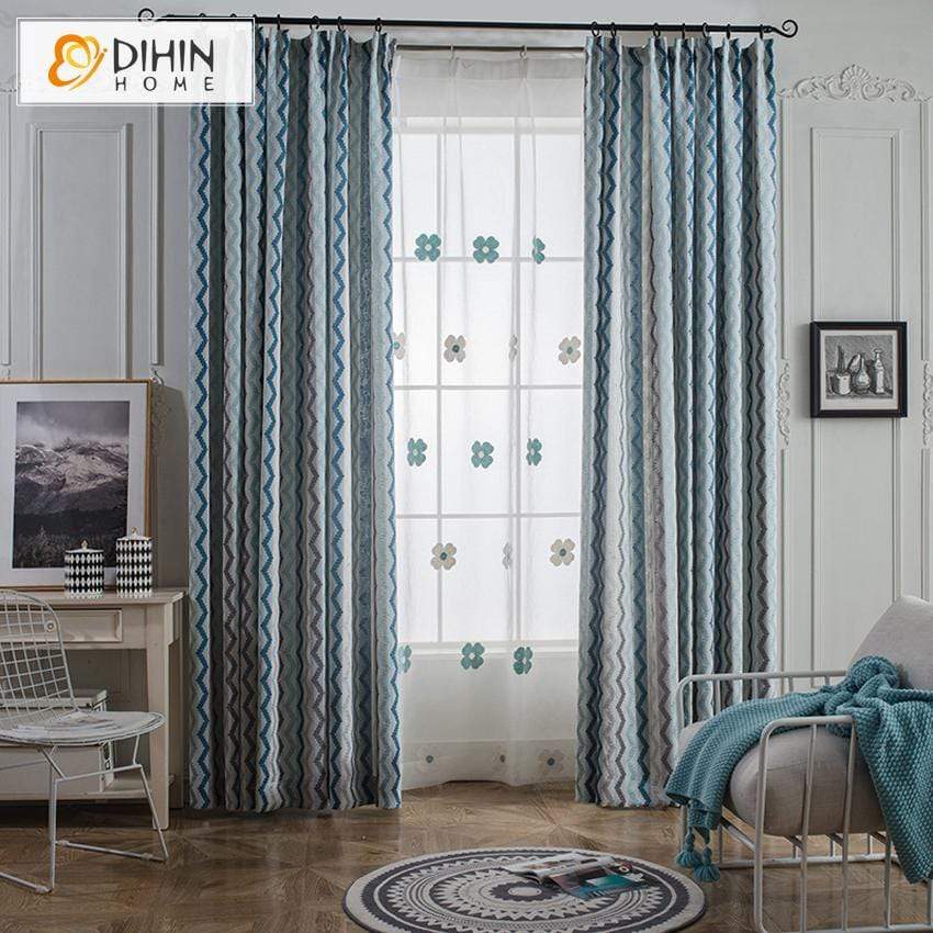 DIHIN HOME Wavy Lines Printed,Blackout Grommet Window Curtain for Living Room ,52x63-inch,1 Pane Roman Shades Curtains Window Blinds custom curtains blackout curtains curtains for living room sheer curtains curtain fabric linen curtains kitchen curtains velvet curtains pinch pleat curtains bay window curtains outdoor curtains pleated curtains floral curtains dining room curtains kitchen valances drapes for bedroom patio curtains nursery curtains grommet curtains