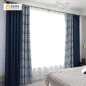 DIHIN HOME Wavy Stripes Printed ,Blackout Grommet Window Curtain for Living Room ,52x63-inch,1 Panel Roman Shades Curtains Window Blinds custom curtains blackout curtains curtains for living room sheer curtains curtain fabric linen curtains kitchen curtains velvet curtains pinch pleat curtains bay window curtains outdoor curtains pleated curtains floral curtains dining room curtains kitchen valances drapes for bedroom patio curtains nursery curtains grommet curtains