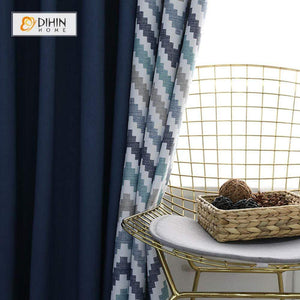 DIHIN HOME Wavy Stripes Printed ,Blackout Grommet Window Curtain for Living Room ,52x63-inch,1 Panel Roman Shades Curtains Window Blinds custom curtains blackout curtains curtains for living room sheer curtains curtain fabric linen curtains kitchen curtains velvet curtains pinch pleat curtains bay window curtains outdoor curtains pleated curtains floral curtains dining room curtains kitchen valances drapes for bedroom patio curtains nursery curtains grommet curtains