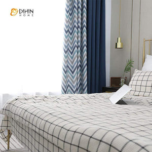 DIHIN HOME Wavy Stripes Printed ,Blackout Grommet Window Curtain for Living Room ,52x63-inch,1 Panel Roman Shades Curtains Window Blinds custom curtains blackout curtains curtains for living room sheer curtains curtain fabric linen curtains kitchen curtains velvet curtains pinch pleat curtains bay window curtains outdoor curtains pleated curtains floral curtains dining room curtains kitchen valances drapes for bedroom patio curtains nursery curtains grommet curtains