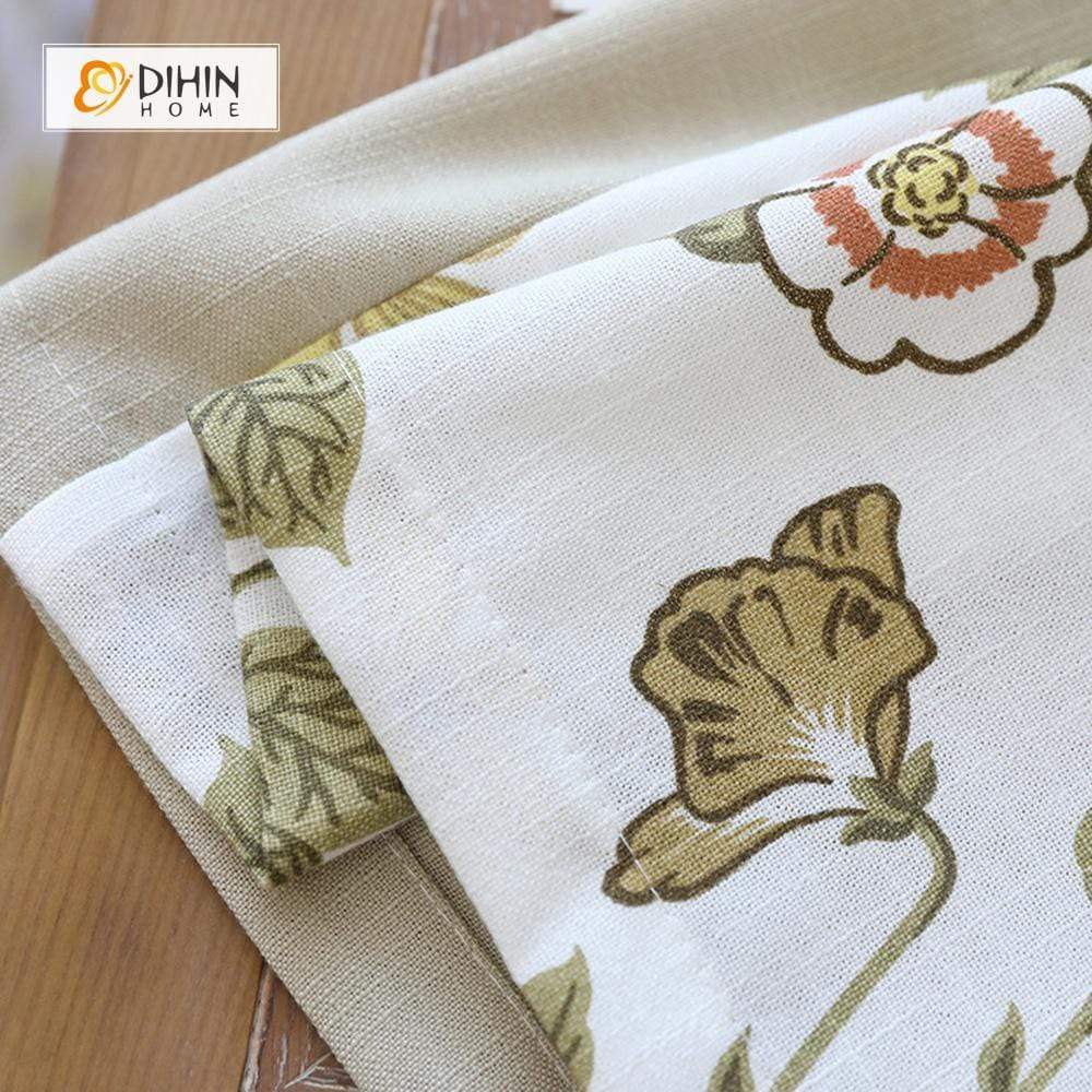 DIHIN HOME White and Red Flowers Printed，Blackout Grommet Window Curtain for Living Room ,52x63-inch,1 Panel Roman Shades Curtains Window Blinds custom curtains blackout curtains curtains for living room sheer curtains curtain fabric linen curtains kitchen curtains velvet curtains pinch pleat curtains bay window curtains outdoor curtains pleated curtains floral curtains dining room curtains kitchen valances drapes for bedroom patio curtains nursery curtains grommet curtains