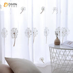 DIHIN HOME White Dandelion Embroidered,Sheer Curtain,Grommet Window Curtain for Living Room ,52x63-inch,1 Panel Roman Shades Curtains Window Blinds custom curtains blackout curtains curtains for living room sheer curtains curtain fabric linen curtains kitchen curtains velvet curtains pinch pleat curtains bay window curtains outdoor curtains pleated curtains floral curtains dining room curtains kitchen valances drapes for bedroom patio curtains nursery curtains grommet curtains