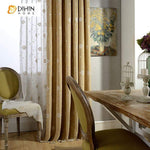 DIHIN HOME White Flowers Embroidered Brown Curtain,Blackout Grommet Window Curtain for Living Room ,52x63-inch,1 Panel Roman Shades Curtains Window Blinds custom curtains blackout curtains curtains for living room sheer curtains curtain fabric linen curtains kitchen curtains velvet curtains pinch pleat curtains bay window curtains outdoor curtains pleated curtains floral curtains dining room curtains kitchen valances drapes for bedroom patio curtains nursery curtains grommet curtains