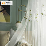 DIHIN HOME White Flowers Embroidered Sheer Curtain, Grommet Window Curtain for Living Room ,52x63-inch,1 Panel Roman Shades Curtains Window Blinds custom curtains blackout curtains curtains for living room sheer curtains curtain fabric linen curtains kitchen curtains velvet curtains pinch pleat curtains bay window curtains outdoor curtains pleated curtains floral curtains dining room curtains kitchen valances drapes for bedroom patio curtains nursery curtains grommet curtains