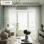 DIHIN HOME White Flowers Embroidered Sheer Curtain, Grommet Window Curtain for Living Room ,52x63-inch,1 Panel Roman Shades Curtains Window Blinds custom curtains blackout curtains curtains for living room sheer curtains curtain fabric linen curtains kitchen curtains velvet curtains pinch pleat curtains bay window curtains outdoor curtains pleated curtains floral curtains dining room curtains kitchen valances drapes for bedroom patio curtains nursery curtains grommet curtains