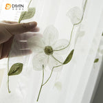 DIHIN HOME White Flowers Embroidered Sheer Curtain, Grommet Window Curtain for Living Room ,52x63-inch,1 Panel Roman Shades Curtains Window Blinds custom curtains blackout curtains curtains for living room sheer curtains curtain fabric linen curtains kitchen curtains velvet curtains pinch pleat curtains bay window curtains outdoor curtains pleated curtains floral curtains dining room curtains kitchen valances drapes for bedroom patio curtains nursery curtains grommet curtains
