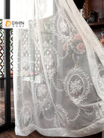 DIHIN HOME White Lace Embroidery ,Sheer Curtain, Grommet Window Curtain for Living Room ,52x63-inch,1 Panel Roman Shades Curtains Window Blinds custom curtains blackout curtains curtains for living room sheer curtains curtain fabric linen curtains kitchen curtains velvet curtains pinch pleat curtains bay window curtains outdoor curtains pleated curtains floral curtains dining room curtains kitchen valances drapes for bedroom patio curtains nursery curtains grommet curtains