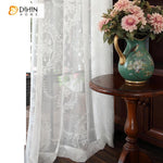 DIHIN HOME White Lace Embroidery ,Sheer Curtain, Grommet Window Curtain for Living Room ,52x63-inch,1 Panel Roman Shades Curtains Window Blinds custom curtains blackout curtains curtains for living room sheer curtains curtain fabric linen curtains kitchen curtains velvet curtains pinch pleat curtains bay window curtains outdoor curtains pleated curtains floral curtains dining room curtains kitchen valances drapes for bedroom patio curtains nursery curtains grommet curtains