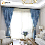 DIHIN HOME White Leaves Embroidered Blue Curtain,Blackout Grommet Window Curtain for Living Room ,52x63-inch,1 Panel Roman Shades Curtains Window Blinds custom curtains blackout curtains curtains for living room sheer curtains curtain fabric linen curtains kitchen curtains velvet curtains pinch pleat curtains bay window curtains outdoor curtains pleated curtains floral curtains dining room curtains kitchen valances drapes for bedroom patio curtains nursery curtains grommet curtains