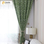 DIHIN HOME White Leaves Embroidered Green Curtain,Blackout Grommet Window Curtain for Living Room ,52x63-inch,1 Panel Roman Shades Curtains Window Blinds custom curtains blackout curtains curtains for living room sheer curtains curtain fabric linen curtains kitchen curtains velvet curtains pinch pleat curtains bay window curtains outdoor curtains pleated curtains floral curtains dining room curtains kitchen valances drapes for bedroom patio curtains nursery curtains grommet curtains