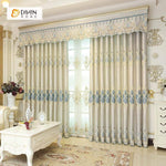 DIHIN HOME White Luxurious Embroidered Valance ,Blackout Curtains Grommet Window Curtain for Living Room ,52x84-inch,1 Panel Curtains custom curtains blackout curtains curtains for living room curtain fabric linen curtains