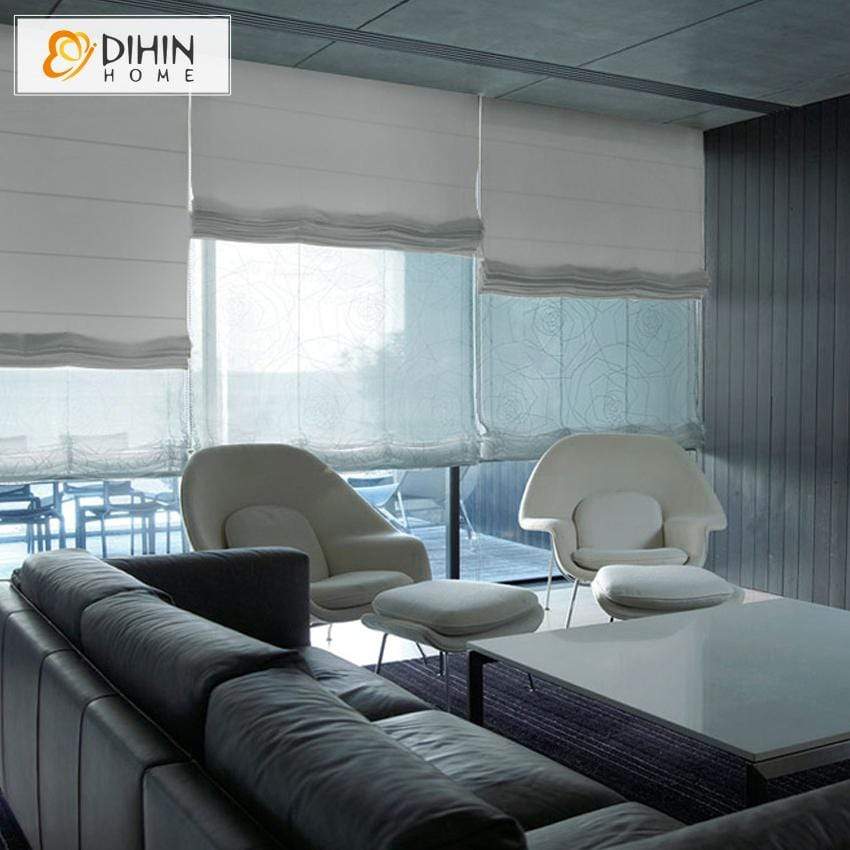 DIHIN HOME White Printed Modern Roman Shades ,Easy Install Washable Curtains ,Customized Window Curtain Drape, 24"W X 64" Roman Shades Curtains Window Blinds custom curtains blackout curtains curtains for living room sheer curtains curtain fabric linen curtains kitchen curtains velvet curtains pinch pleat curtains bay window curtains outdoor curtains pleated curtains floral curtains dining room curtains kitchen valances drapes for bedroom patio curtains nursery curtains grommet curtains