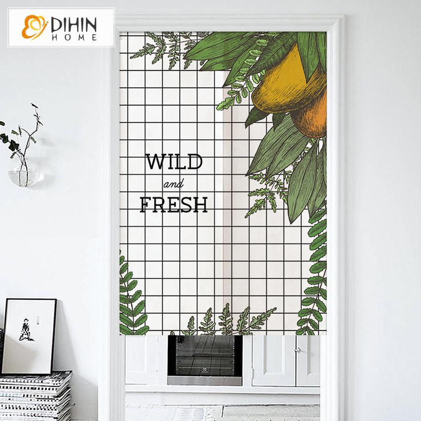 DIHIN HOME Wild and Fresh Printed Japanese Noren Doorway Curtain Tapestry,Cotton Linen,Door Way Curtain Door Hanging Tapestry,33.5''Wx59''L,1 Panel Roman Shades Window Curtains Curtains Window Blinds Curtains Drapes linen drapery curtains and drapes windows drapes custom curtains blackout curtains curtains for living room window shades sheer curtains curtain fabric window treatments custom drapery