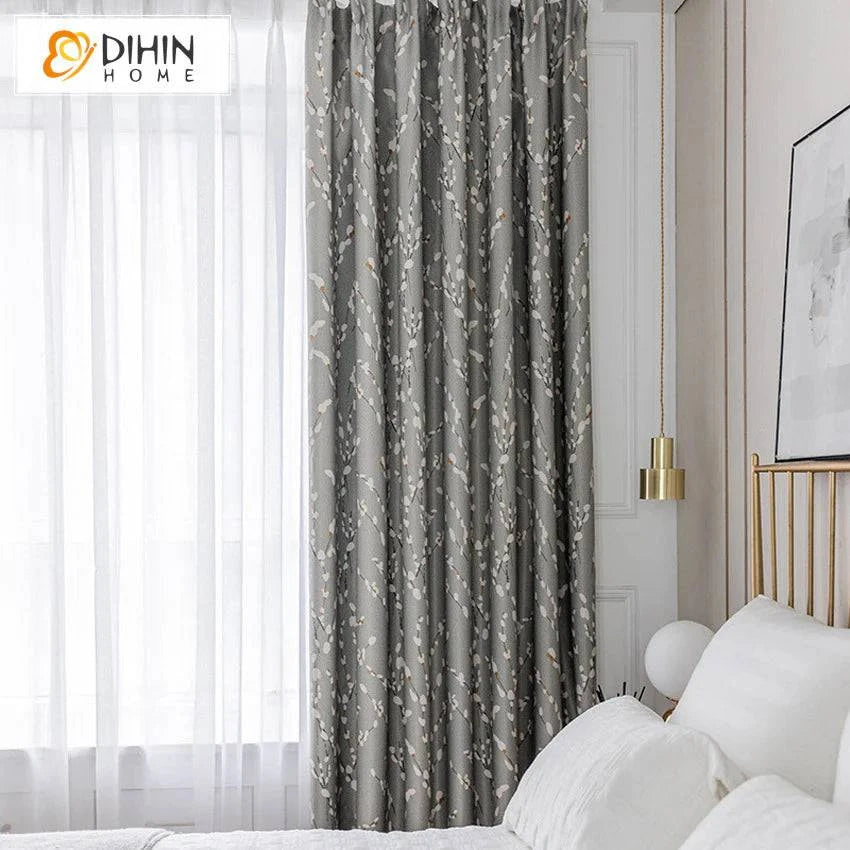 DIHIN HOME Wintersweet Printed,Blackout Grommet Window Curtain for Living Room,1 Panel Roman Shades Curtains Window Blinds custom curtains blackout curtains curtains for living room sheer curtains curtain fabric linen curtains kitchen curtains velvet curtains pinch pleat curtains bay window curtains outdoor curtains pleated curtains floral curtains dining room curtains kitchen valances drapes for bedroom patio curtains nursery curtains grommet curtains
