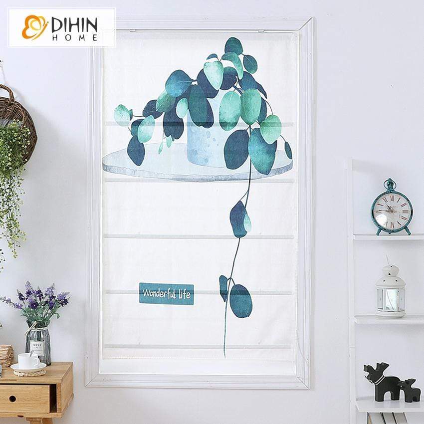 DIHIN HOME Wonderful life Printed Roman Shades,Easy Install Washable Curtains ,Customized Window Curtain Drape, 24"W X 64" Roman Shades Curtains Window Blinds custom curtains blackout curtains curtains for living room sheer curtains curtain fabric linen curtains kitchen curtains velvet curtains pinch pleat curtains bay window curtains outdoor curtains pleated curtains floral curtains dining room curtains kitchen valances drapes for bedroom patio curtains nursery curtains grommet curtains