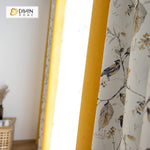 DIHIN HOME Yellow and Birds Printed，Blackout Grommet Window Curtain for Living Room ,52x63-inch,1 Panel Roman Shades Curtains Window Blinds custom curtains blackout curtains curtains for living room sheer curtains curtain fabric linen curtains kitchen curtains velvet curtains pinch pleat curtains bay window curtains outdoor curtains pleated curtains floral curtains dining room curtains kitchen valances drapes for bedroom patio curtains nursery curtains grommet curtains