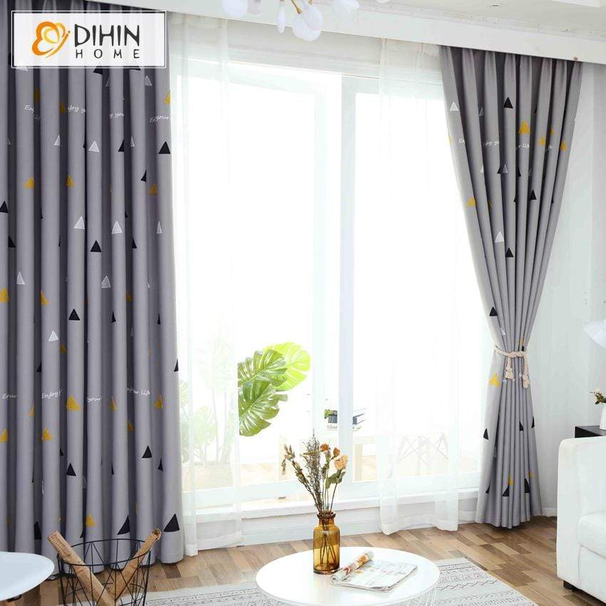 DIHIN HOME Yellow and Black Triangle Printed,Blackout Grommet Window Curtain for Living Room ,52x63-inch,1 Panel Roman Shades Curtains Window Blinds custom curtains blackout curtains curtains for living room sheer curtains curtain fabric linen curtains kitchen curtains velvet curtains pinch pleat curtains bay window curtains outdoor curtains pleated curtains floral curtains dining room curtains kitchen valances drapes for bedroom patio curtains nursery curtains grommet curtains