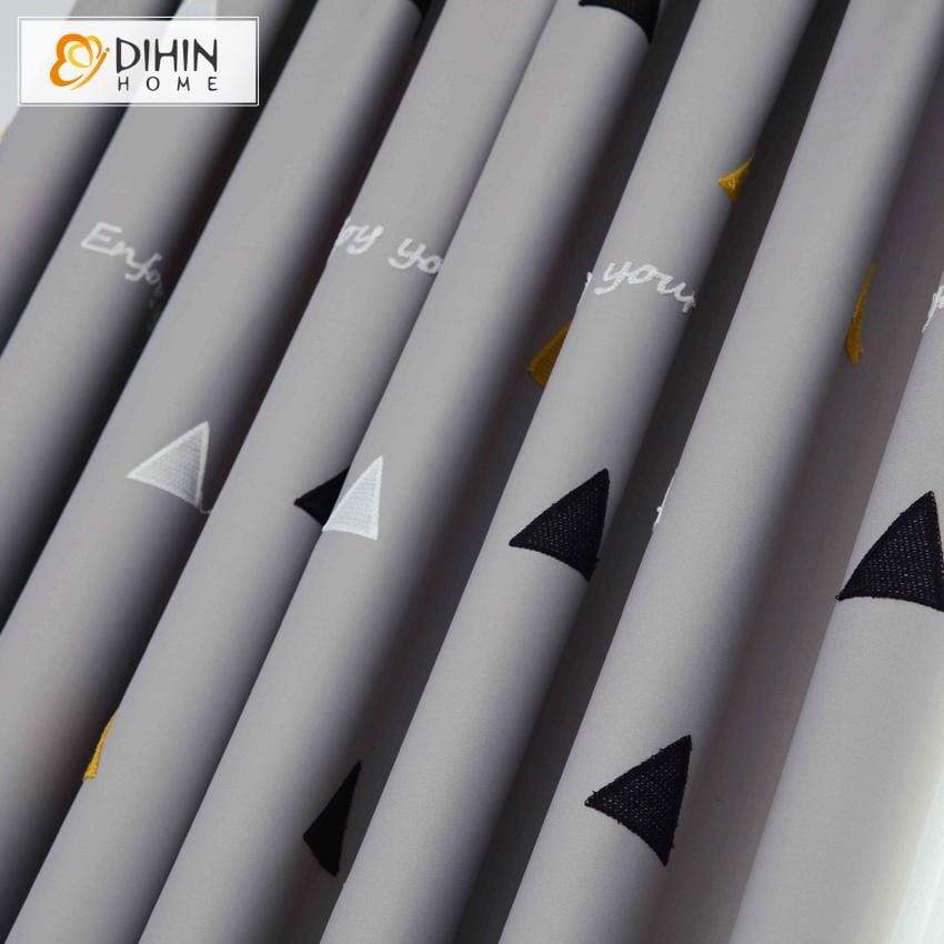 DIHIN HOME Yellow and Black Triangle Printed,Blackout Grommet Window Curtain for Living Room ,52x63-inch,1 Panel Roman Shades Curtains Window Blinds custom curtains blackout curtains curtains for living room sheer curtains curtain fabric linen curtains kitchen curtains velvet curtains pinch pleat curtains bay window curtains outdoor curtains pleated curtains floral curtains dining room curtains kitchen valances drapes for bedroom patio curtains nursery curtains grommet curtains