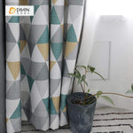 DIHIN HOME Yellow and Blue Geometry Printed，Blackout Grommet Window Curtain for Living Room ,52x63-inch,1 Panel Roman Shades Curtains Window Blinds custom curtains blackout curtains curtains for living room sheer curtains curtain fabric linen curtains kitchen curtains velvet curtains pinch pleat curtains bay window curtains outdoor curtains pleated curtains floral curtains dining room curtains kitchen valances drapes for bedroom patio curtains nursery curtains grommet curtains