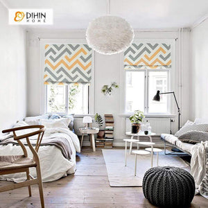 DIHIN HOME Yellow and Grey Lines Printed Roman Shades ,Easy Install Washable Curtains ,Customized Window Curtain Drape, 24"W X 64"H Roman Shades Curtains Window Blinds custom curtains blackout curtains curtains for living room sheer curtains curtain fabric linen curtains kitchen curtains velvet curtains pinch pleat curtains bay window curtains outdoor curtains pleated curtains floral curtains dining room curtains kitchen valances drapes for bedroom patio curtains nursery curtains grommet curtains
