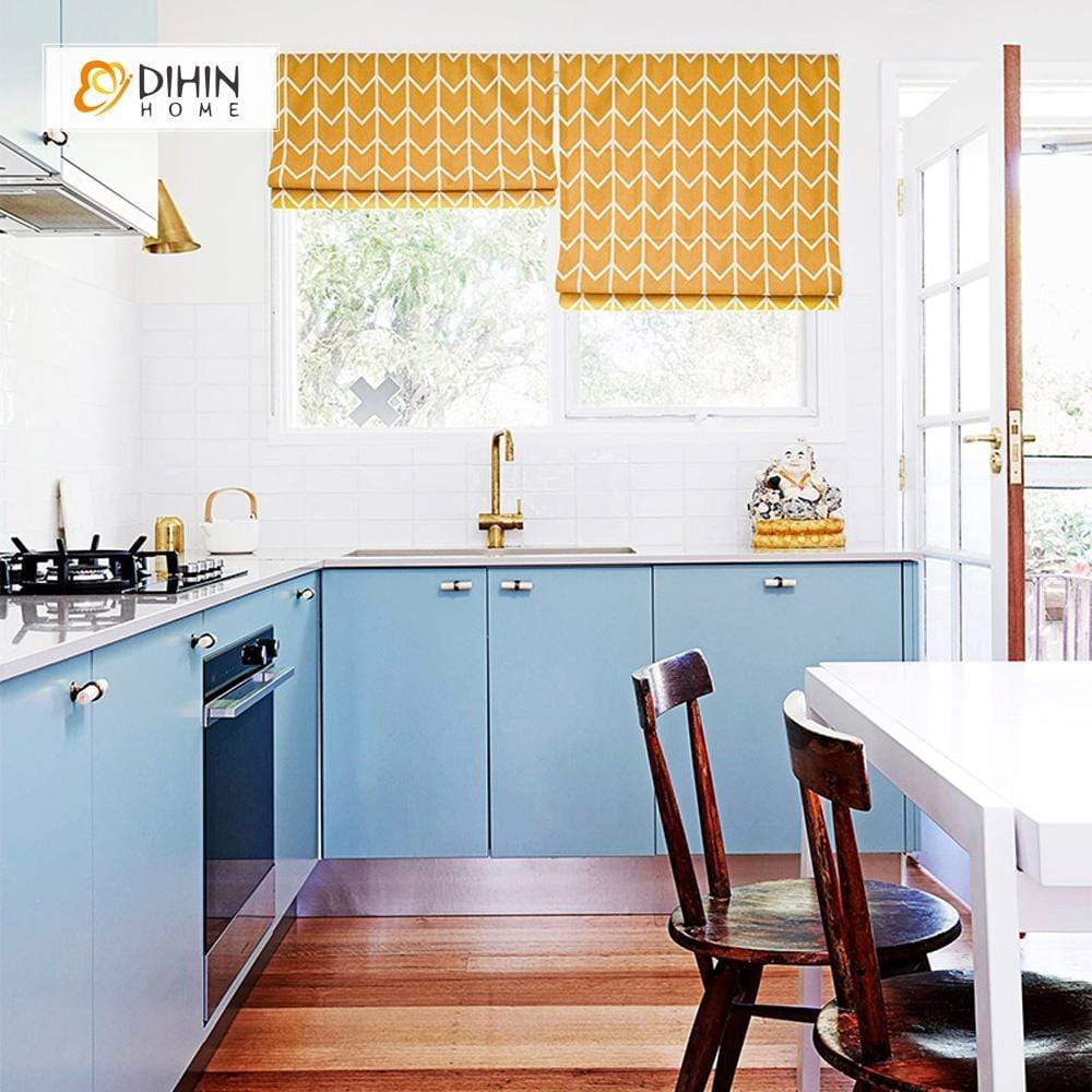 DIHIN HOME Yellow and White Stripes Printed Roman Shades ,Easy Install Washable Curtains ,Customized Window Curtain Drape, 24"W X 64"H Roman Shades Curtains Window Blinds custom curtains blackout curtains curtains for living room sheer curtains curtain fabric linen curtains kitchen curtains velvet curtains pinch pleat curtains bay window curtains outdoor curtains pleated curtains floral curtains dining room curtains kitchen valances drapes for bedroom patio curtains nursery curtains grommet curtains