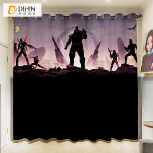 DIHINHOME Home Textile 3D Printed Curtain DIHIN HOME 3D Cartoon Printed High Blackout Curtains,Window Curtains Grommet Curtain For Living Room,1 Panel Included,DH031