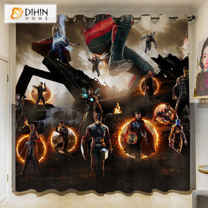 DIHINHOME Home Textile 3D Printed Curtain DIHIN HOME 3D Cartoon Printed High Blackout Curtains,Window Curtains Grommet Curtain For Living Room,1 Panel Included,DH033