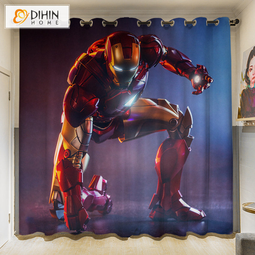DIHINHOME Home Textile 3D Printed Curtain DIHIN HOME 3D Cartoon Printed High Blackout Curtains,Window Curtains Grommet Curtain For Living Room,1 Panel Included,DH034