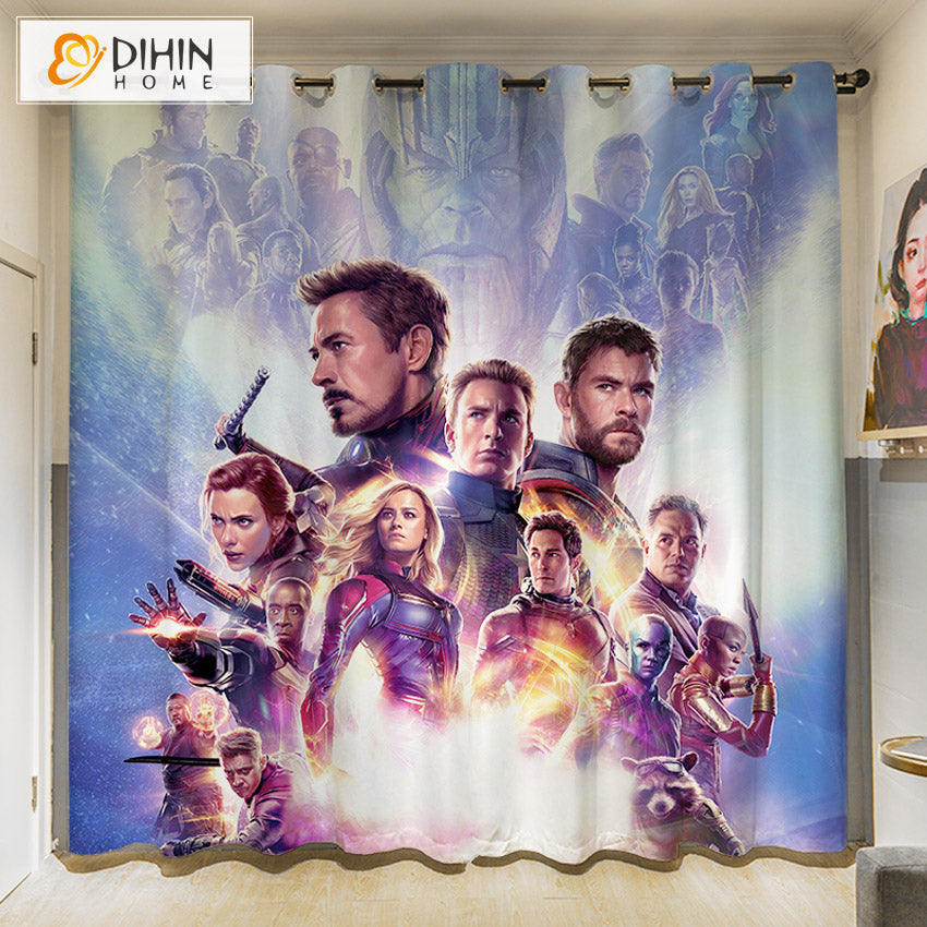DIHINHOME Home Textile 3D Printed Curtain DIHIN HOME 3D Cartoon Printed High Blackout Curtains,Window Curtains Grommet Curtain For Living Room,1 Panel Included,DH035