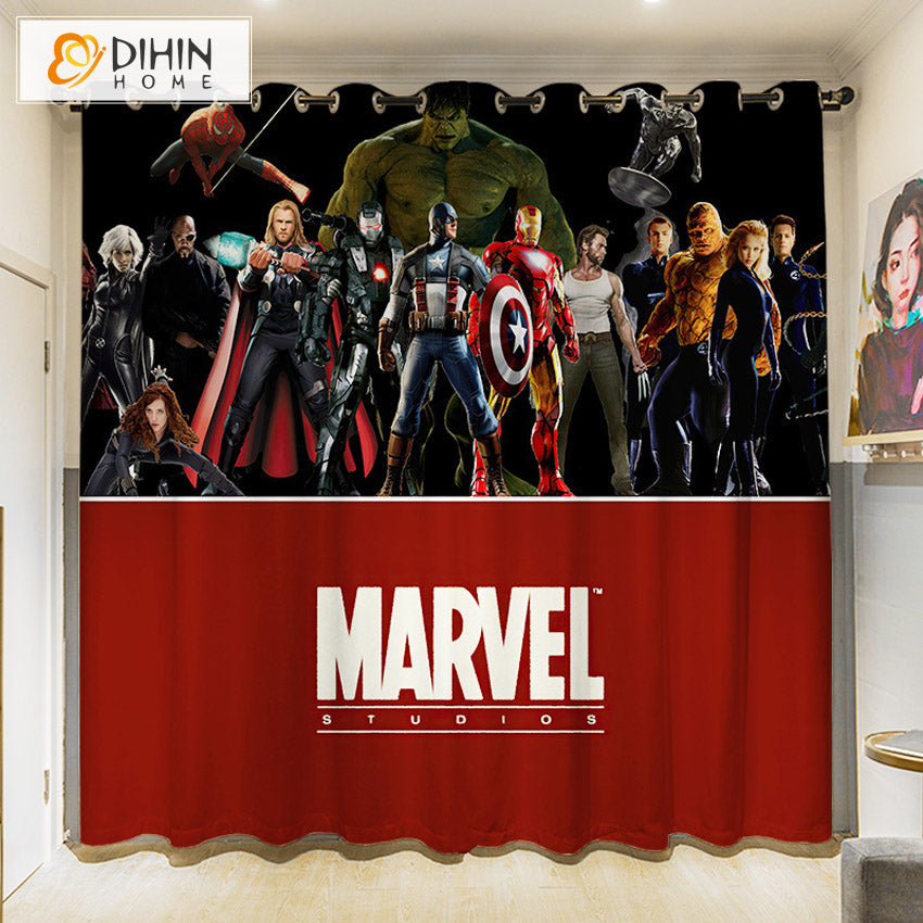 DIHINHOME Home Textile 3D Printed Curtain DIHIN HOME 3D Cartoon Printed High Blackout Curtains,Window Curtains Grommet Curtain For Living Room,1 Panel Included,DH043