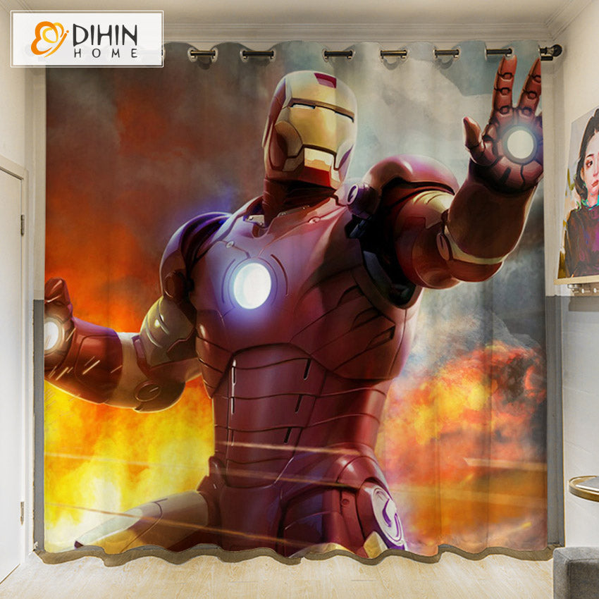 DIHINHOME Home Textile 3D Printed Curtain DIHIN HOME 3D Cartoon Printed High Blackout Curtains,Window Curtains Grommet Curtain For Living Room,1 Panel Included,DH044