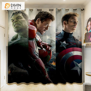DIHINHOME Home Textile 3D Printed Curtain DIHIN HOME 3D Cartoon Printed High Blackout Curtains,Window Curtains Grommet Curtain For Living Room,1 Panel Included,DH053