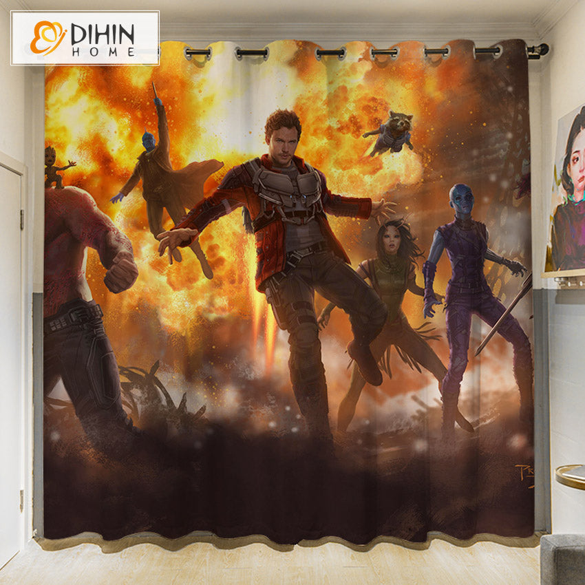 DIHINHOME Home Textile 3D Printed Curtain DIHIN HOME 3D Cartoon Printed High Blackout Curtains,Window Curtains Grommet Curtain For Living Room,1 Panel Included,DH057