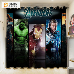 DIHINHOME Home Textile 3D Printed Curtain DIHIN HOME 3D Cartoon Printed High Blackout Curtains,Window Curtains Grommet Curtain For Living Room,1 Panel Included,DH058