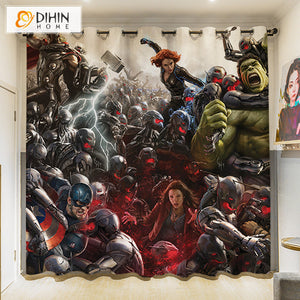 DIHINHOME Home Textile 3D Printed Curtain DIHIN HOME 3D Cartoon Printed High Blackout Curtains,Window Curtains Grommet Curtain For Living Room,1 Panel Included,DH061