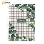 DIHIN HOME Plaid Style With Leaves Printed Japanese Noren Doorway Curtain Tapestry,Cotton Linen,Door Way Curtain Door Hanging Tapestry,33.5''Wx59''L,1 Panel