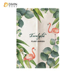 DIHIN HOME Plant Garden Flamingo Printed Japanese Noren Doorway Curtain Tapestry,Cotton Linen,Door Way Curtain Door Hanging Tapestry,33.5''Wx59''L,1 Panel