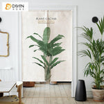 DIHIN HOME Tropical Banana Leaf Printed Japanese Noren Doorway Curtain Tapestry,Cotton Linen,Door Way Curtain Door Hanging Tapestry,33.5''Wx59''L,1 Panel