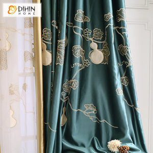 DIHINHOME Home Textile European Curtain Copy of DIHIN HOME Brown Velvet Luxurious Valance ,Blackout Curtains Grommet Window Curtain for Living Room ,52x84-inch,1 Panel