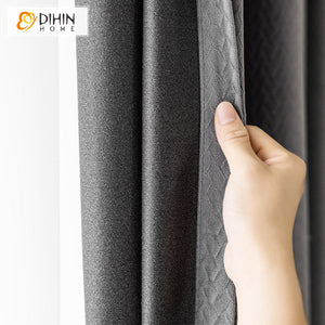 DIHINHOME Home Textile European Curtain Copy of DIHIN HOME Euroeapn Luxury Grey Velvet,Blackout Grommet Window Curtain for Living Room ,52x63-inch,1 Panel