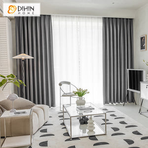 DIHINHOME Home Textile European Curtain Copy of DIHIN HOME Euroeapn Luxury Grey Velvet,Blackout Grommet Window Curtain for Living Room ,52x63-inch,1 Panel