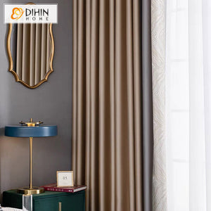DIHINHOME Home Textile European Curtain Copy of DIHIN HOME European Velvet Caramel Colour,Blackout Grommet Window Curtain for Living Room ,52x63-inch,1 Panel