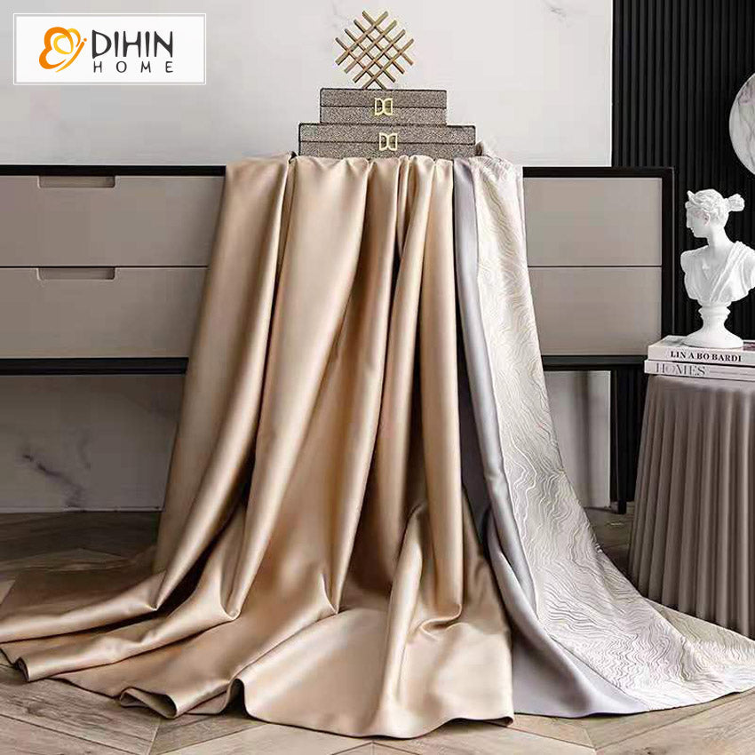 DIHINHOME Home Textile European Curtain Copy of DIHIN HOME European Velvet Caramel Colour,Blackout Grommet Window Curtain for Living Room ,52x63-inch,1 Panel