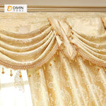 DIHINHOME Home Textile European Curtain Custom Order (Custom Order )DIHIN HOME Beige Noble Elegant Embroidered Valance ,Blackout Curtains Grommet Window Curtain for Living Room
