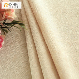 DIHIN HOME Beige High Quality Embroidery Curtain ,Blackout Curtains Grommet Window Curtain for Living Room ,52x84-inch,1 Panel