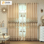 DIHIN HOME Beige High Quality Embroidery Curtain ,Blackout Curtains Grommet Window Curtain for Living Room ,52x84-inch,1 Panel