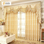 DIHINHOME Home Textile European Curtain DIHIN HOME Beige Noble Elegant Embroidered Valance ,Blackout Curtains Grommet Window Curtain for Living Room ,52x84-inch,1 Panel