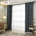 DIHINHOME Home Textile European Curtain DIHIN HOME Black Valance ,Blackout Curtains Grommet Window Curtain for Living Room ,52x84-inch,1 Panel