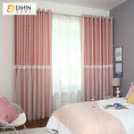 DIHIN HOME Cartoon Pink Bee Pattern Embroidered Curtain ,Blackout Curtains Grommet Window Curtain for Living Room ,52x84-inch,1 Panel